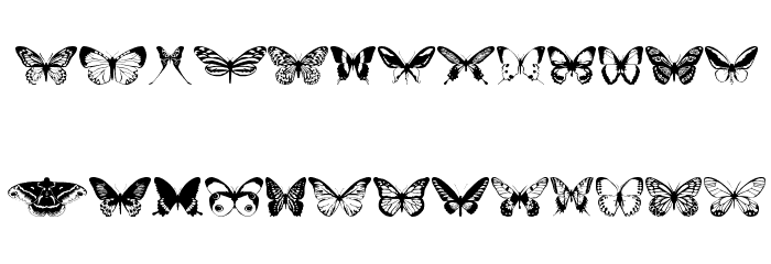 butterflips Schriftart Kleinbuchstaben