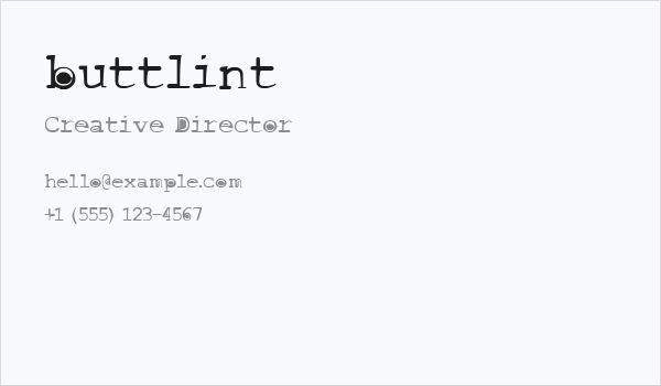 buttlint Business Card