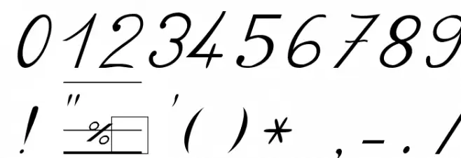 BV Cursive Ital Italic Font OTHER CHARS