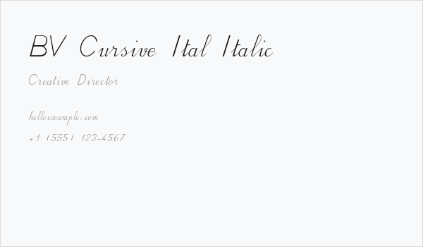 BV Cursive Ital Italic Business Card