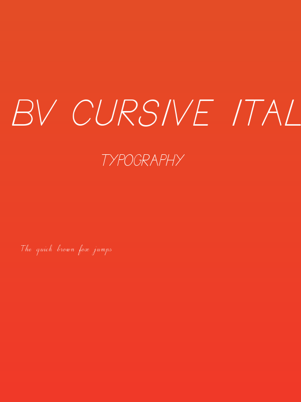 BV Cursive Ital Italic Poster