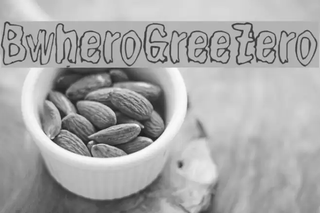 BwheroGreeZero Font examples