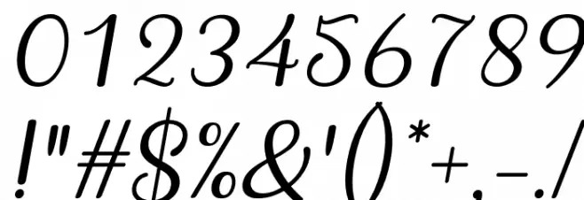 Byby Italic Font OTHER CHARS