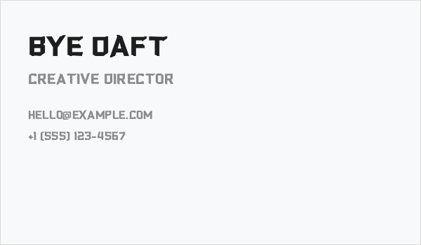 Bye Daft Business Card