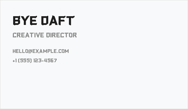 Bye Daft Business Card