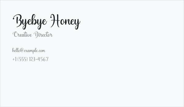 Byebye Honey Business Card