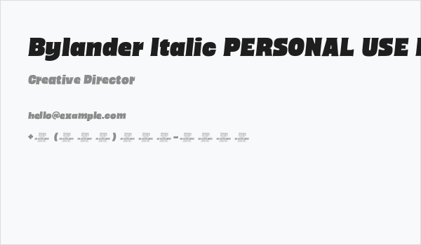 Bylander Italic PERSONAL USE Regular Business Card