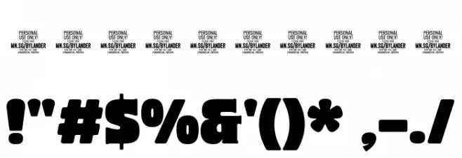 Bylander PERSONAL USE Regular Font OTHER CHARS