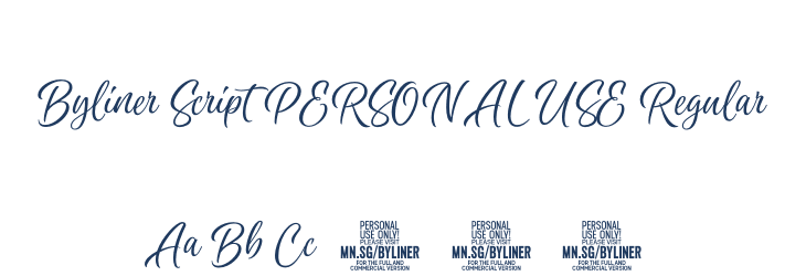 Byliner Script PERSONAL USE Regular Font Preview