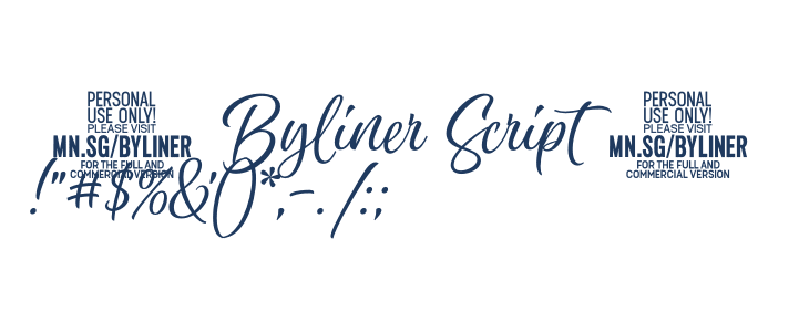 Byliner Script PERSONAL USE Regular Other Characters