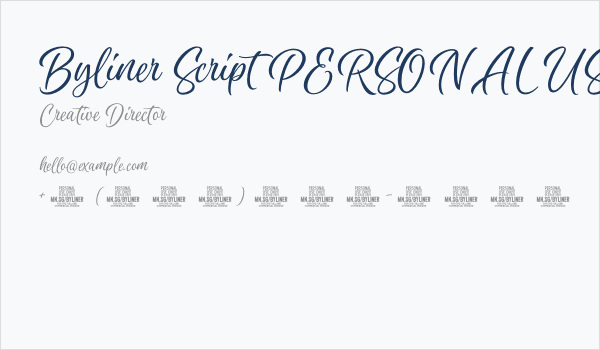 Byliner Script PERSONAL USE Regular Business Card
