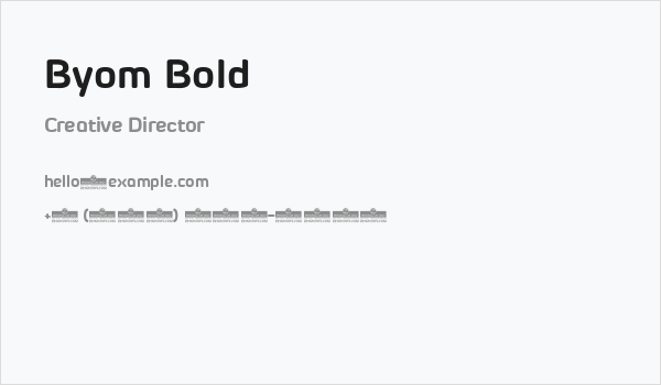 Byom Bold Business Card