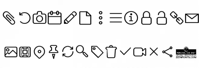Byom Icons Caratteri MAIUSCOLE