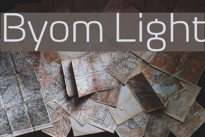 Byom Light Font examples
