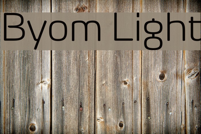 Byom Light Font examples