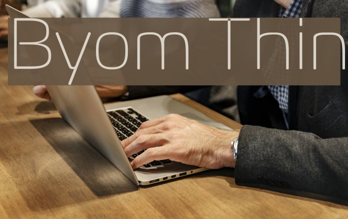 Byom Thin Font examples