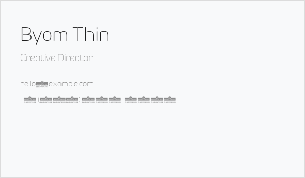 Byom Thin Business Card