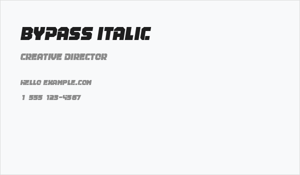 Bypass Italic Business Card