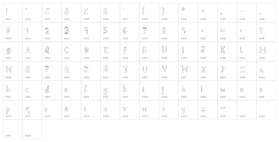Byron Daze Character Map