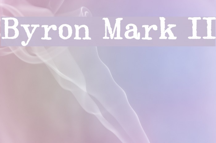 Byron Mark II Font examples