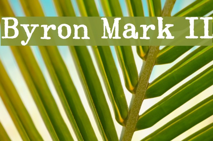 Byron Mark II Font examples
