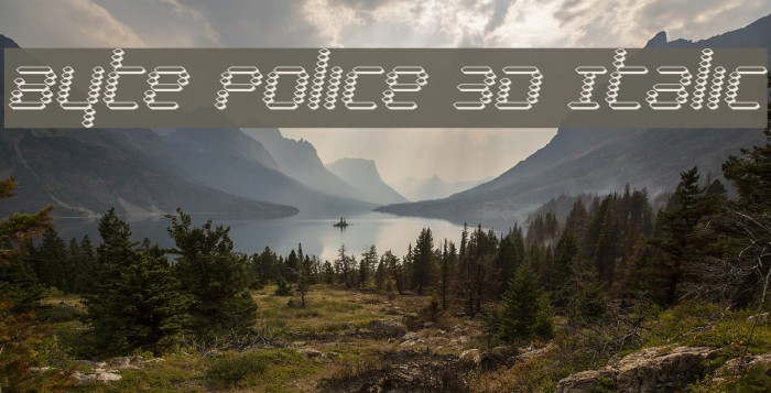 Byte Police 3D Italic Font examples