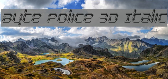 Byte Police 3D Italic Font examples