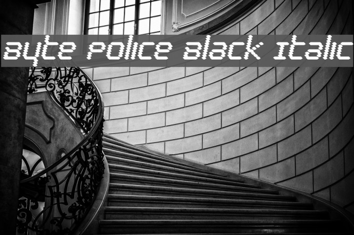 Byte Police Black Italic Font examples