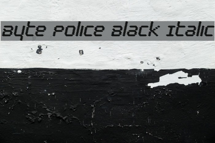Byte Police Black Italic Font examples