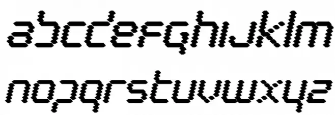 Byte Police Black Italic Caratteri MINUSCOLO