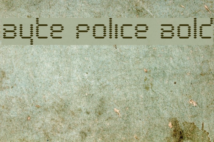 Byte Police Bold Font examples