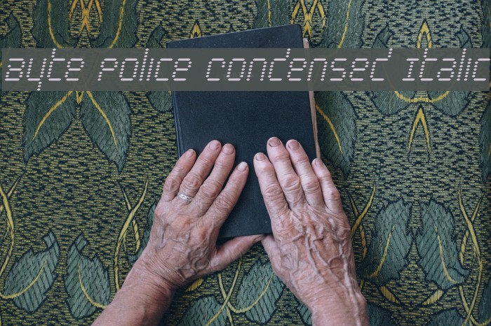 Byte Police Condensed Italic Font examples