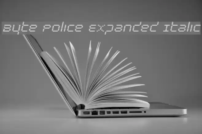 Byte Police Expanded Italic Font examples