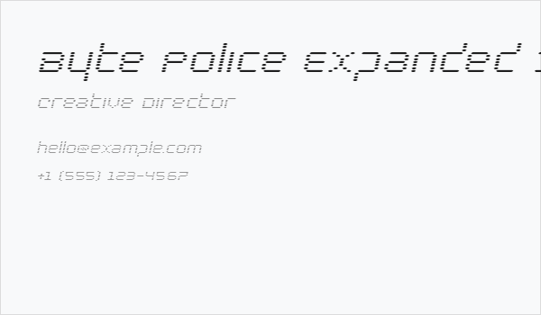 Byte Police Expanded Italic Business Card