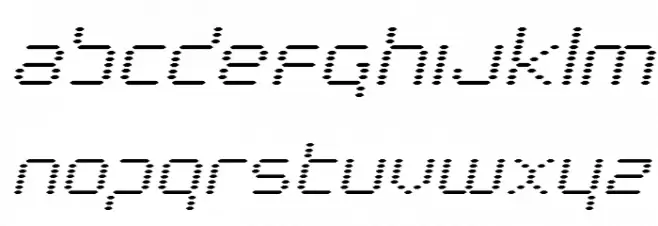 Byte Police Expanded Italic Caratteri MINUSCOLO
