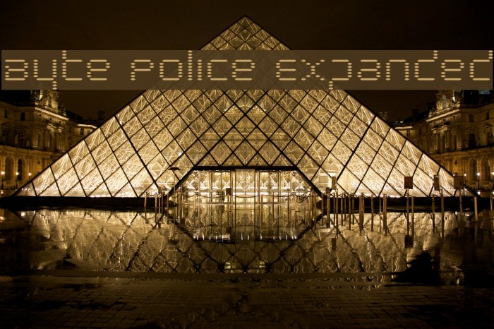 Byte Police Expanded Font examples