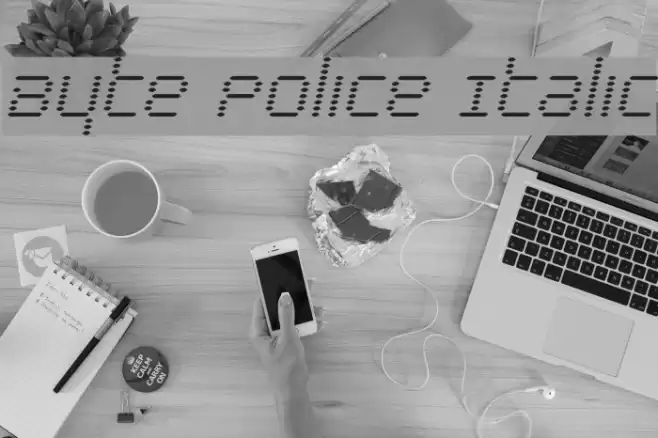 Byte Police Italic Font examples