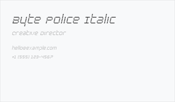 Byte Police Italic Business Card