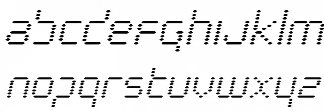 Byte Police Italic फ़ॉन्ट लोअरकेस