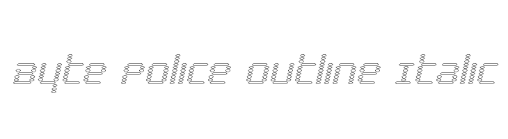 Byte Police Outline Italic  नि: शुल्क फ़ॉन्ट्स डाउनलोड