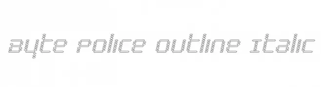 Byte Police Outline Italic  font caratteri gratis