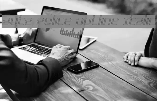 Byte Police Outline Italic Font examples
