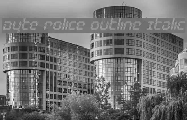 Byte Police Outline Italic Font examples