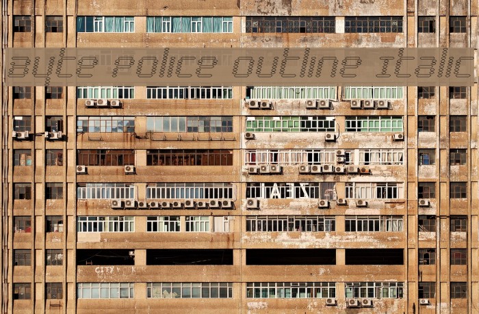 Byte Police Outline Italic Font examples