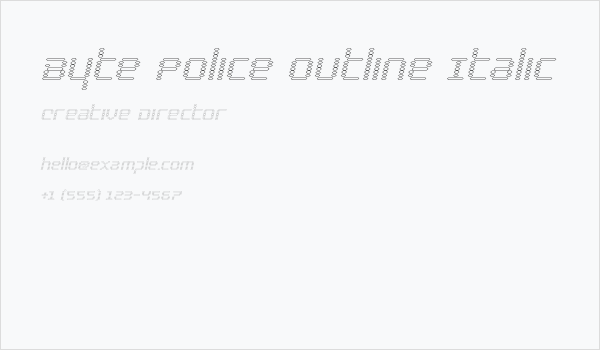 Byte Police Outline Italic Business Card