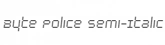 Byte Police Semi-Italic  font caratteri gratis