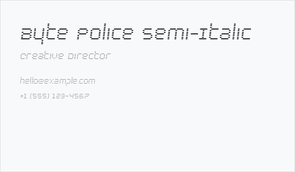 Byte Police Semi-Italic Business Card