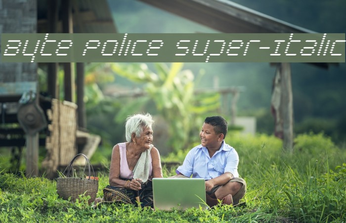 Byte Police Super-Italic Font examples