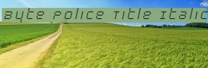 Byte Police Title Italic Font examples