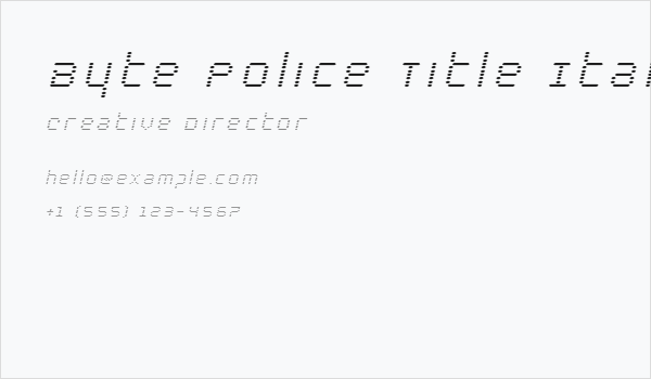 Byte Police Title Italic Business Card